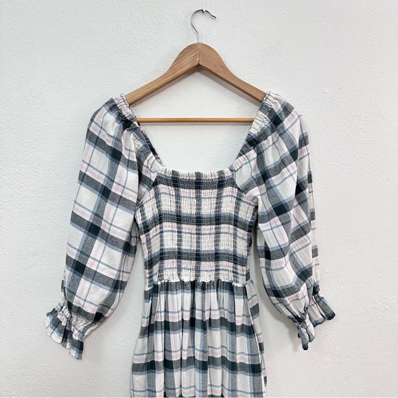 Madewell Smocked Plaid Mini Dress - Picture 2 of 6